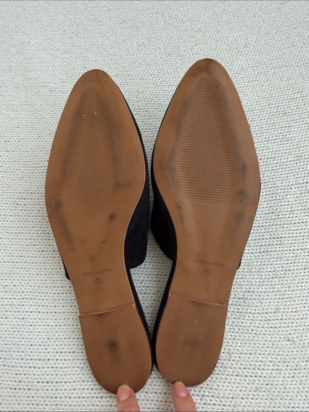 Garnet Hill Made In Spain Slide On Mules Black Size 40 - Picture 5 of 5